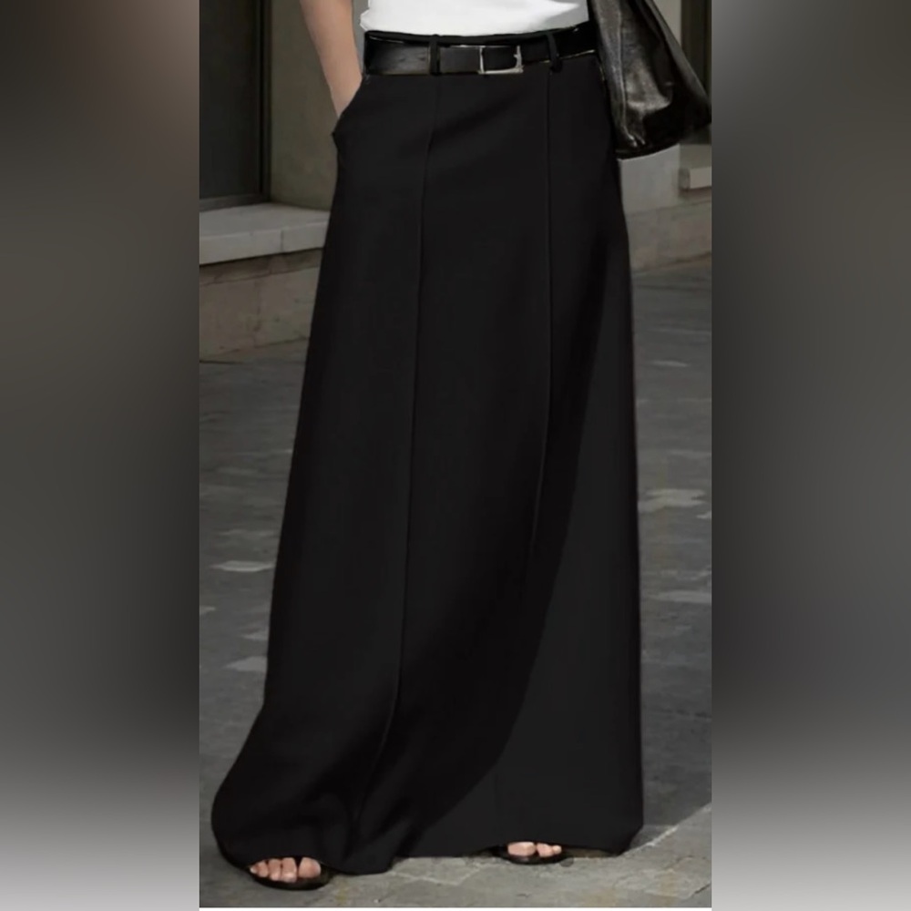 Black A-Line Maxi Skirt
